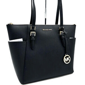 Michael Kors Large Charlotte Tote Bag Luggage Leather
Black